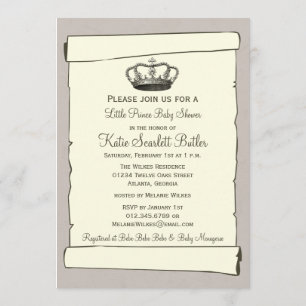 Invitation Baby shower de la Couronne de Gray Little Prince I