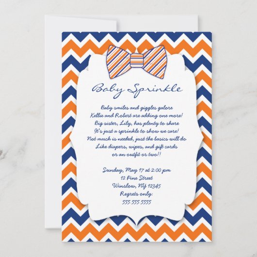 Invitation baby shower de la cravate de l'ornithologie de Bab (Devant)