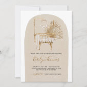 Invitation Baby shower de la crèche Beige Boho neutre pour le (Devant)