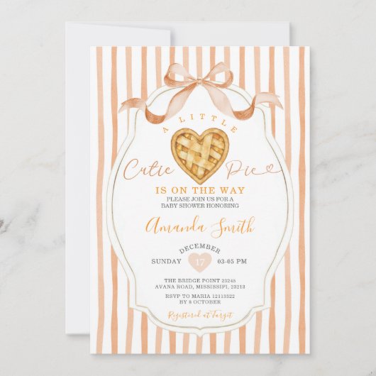 Invitation Baby shower de la croûte cardiaque (Devant)