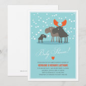 Invitation Baby shower de la famille des cerfs d'h (Devant / Derrière)