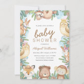 Invitation Baby shower de la fête de la jungle (Devant)