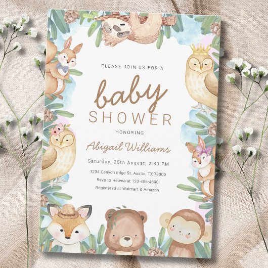Invitation Baby shower de la fête de la jungle
