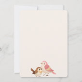 Invitation Baby shower de la fête de nidification des oiseaux (Dos)