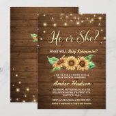 Invitation Baby shower de la fête de révélation de genre (Devant / Derrière)