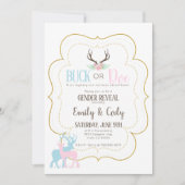 Invitation Baby shower de la fête de révélation de genre Buck (Devant)