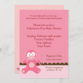 Invitation Baby shower de la fête de Valentines (Devant / Derrière)