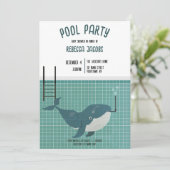 Invitation Baby shower de la fête du pool (Debout devant)