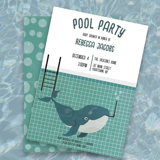 Invitation Baby shower de la fête du pool