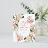 Invitation baby shower de la fête du thé botanique de la peti (Debout devant)