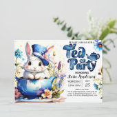 Invitation Baby shower de la fête du thé Bunny Bliss (Debout devant)