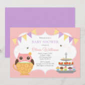 Invitation Baby shower de la fête du thé de la cho (Devant / Derrière)
