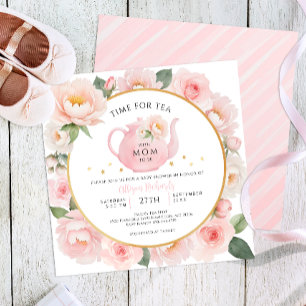 Invitation Baby shower de la fête du thé floral aq