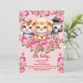 Invitation Baby shower de la fille (Debout devant)