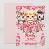 Invitation Baby shower de la fille (Devant / Derrière)
