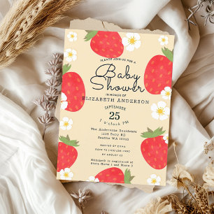 Invitation Baby shower de la fille aux fraises mig