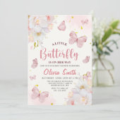 Invitation Baby shower de la fille Boho papillon f (Debout devant)