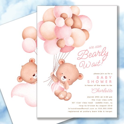 Invitation Baby shower de la fille d'attente préco
