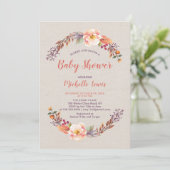 Invitation Baby shower de la fille d'automne de Bu (Debout devant)