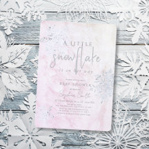 Baby shower de la fille de flocon d'hiver en argen
