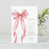 Invitation Baby shower de la fille de la ceinture rose Photo  (Debout devant)