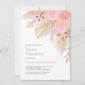 Invitation Baby shower de la fille de la Pampas Grass Boho (Devant)