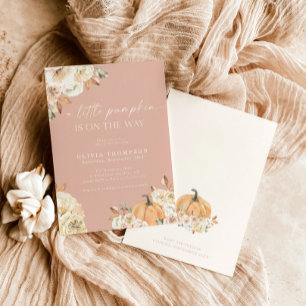 Invitation Baby shower de la fille de l'automne Pink A Litt