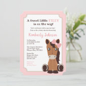 Invitation Baby shower de la fille du cheval (Debout devant)
