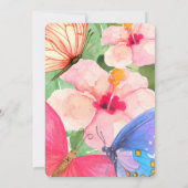 Invitation Baby shower de la fille du papillon du  (Dos)