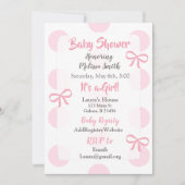 Invitation Baby shower de la fille Jumbo Pink Polk (Devant)