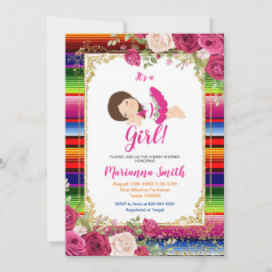 Invitation Baby shower de la Fille Mexicaine