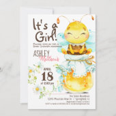 Invitation Baby shower de la fille Miel (Devant)