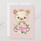 Invitation Baby shower de la fille ours en peluche (Dos)