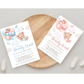 Invitation Baby shower de la fille ours en peluche