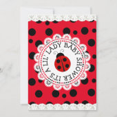 Invitation Baby shower de la fille Red Ladybug (Devant)