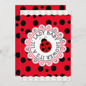 Invitation Baby shower de la fille Red Ladybug (Devant / Derrière)