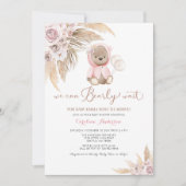 Invitation Baby shower de la fille rose Boho (Devant)