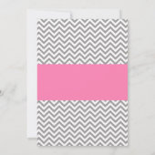 Invitation Baby shower de la fille rose gris de Chevron (Dos)