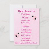 Invitation Baby shower de la fille rose Ladybug (Dos)