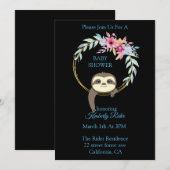 Invitation Baby shower de la fleur de couronne de fentes de f (Devant / Derrière)