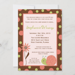 Invitation Baby shower de la fleur de l'escargot d