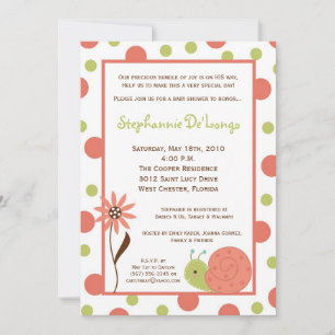 Invitation Baby shower de la fleur de l'escargot d