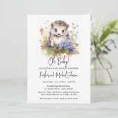Invitation Baby shower de la forêt de Baby Hedgehog (Debout devant)