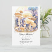 Invitation Baby shower de la forêt de champignons  (Debout devant)