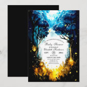 Invitation Baby shower de la forêt de Little Woodland (Devant / Derrière)