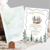 Invitation Baby shower de la forêt de neige d'hiver