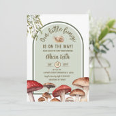 Invitation Baby shower de la forêt d'escargots et champignons (Debout devant)