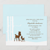 Invitation Baby shower de la forêt d'hiver (Devant / Derrière)