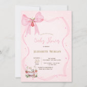 Invitation Baby shower de la fraise, de l'oie, des points du  (Devant)