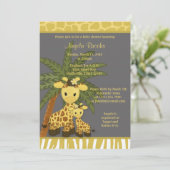 Invitation Baby shower de la Girafe Jaune de maman (Debout devant)